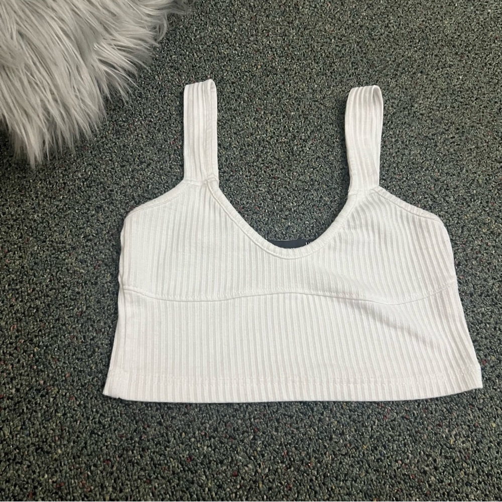 PREETYLITTLETHING White Underline Boning Style Corset Tank Top Casual Shirt Sz 4 - Picture 8 of 15